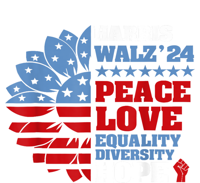 Harris Walz 2024 Peace Love Equality Diversity Hope Lgbt T-Shirt