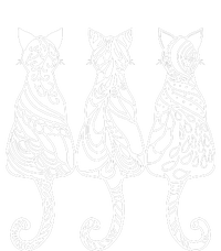 Three Cats Motif Paisley Cute Animal Cat Lovers Artists Kids Hoodie