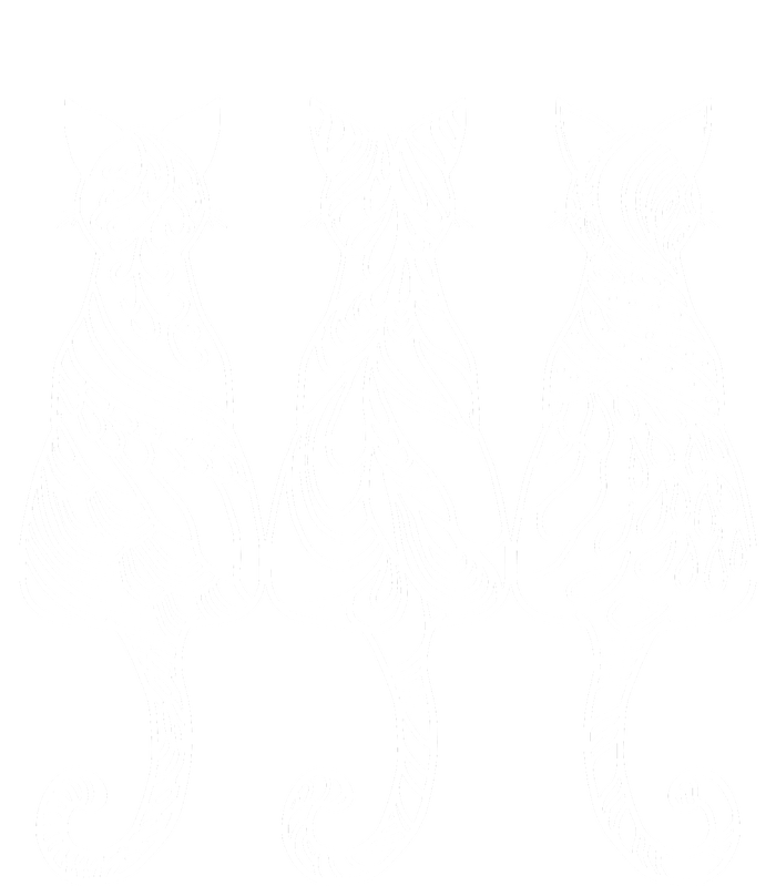 Three Cats Motif Paisley Cute Animal Cat Lovers Artists Kids Hoodie