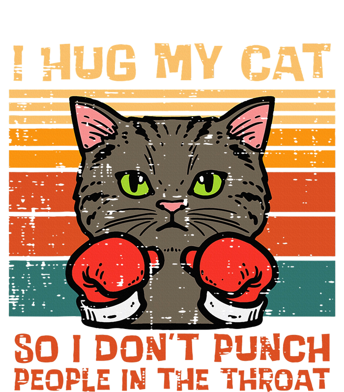 Hug My Cat So I Dont Punch Retro Kitten Pet Owner T-Shirt