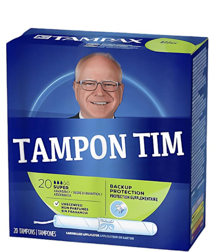 Tampontim Tampon Tim Funny Kamalas Vice President Tim Walz Womens California Wash Sweatshirt