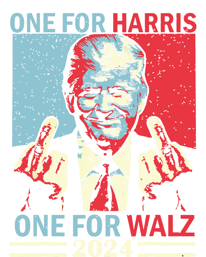 Donald Trump Middle Finger Harris Walz Usa Election T-Shirt