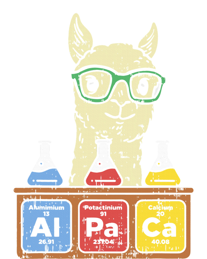 Cool Science Alpaca With Glasses In Front Of Periodic Table T-Shirt