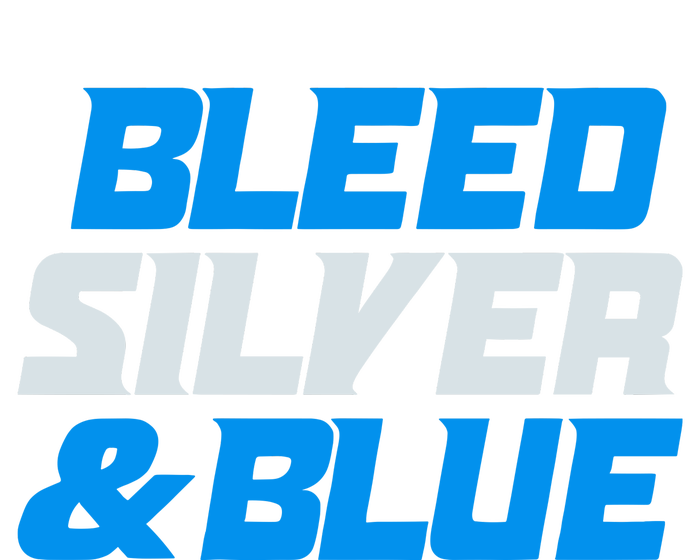 Detroit Football Bleed Silver & Blue T-Shirt