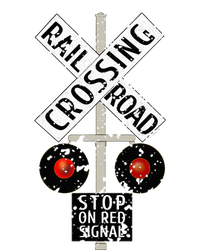 Funny Train Railroad Crossing With Lights Road Sign Women's T-Shirt