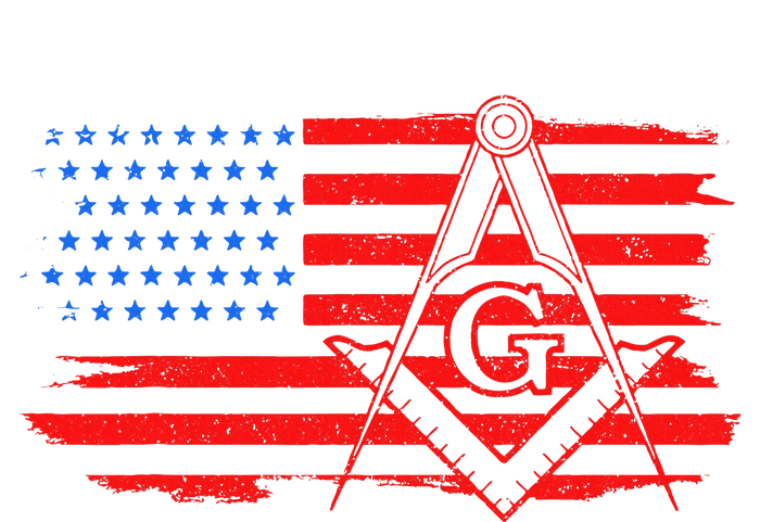 Mason Us Flag Square Compass Masonic Patriotic Freemason T-Shirt