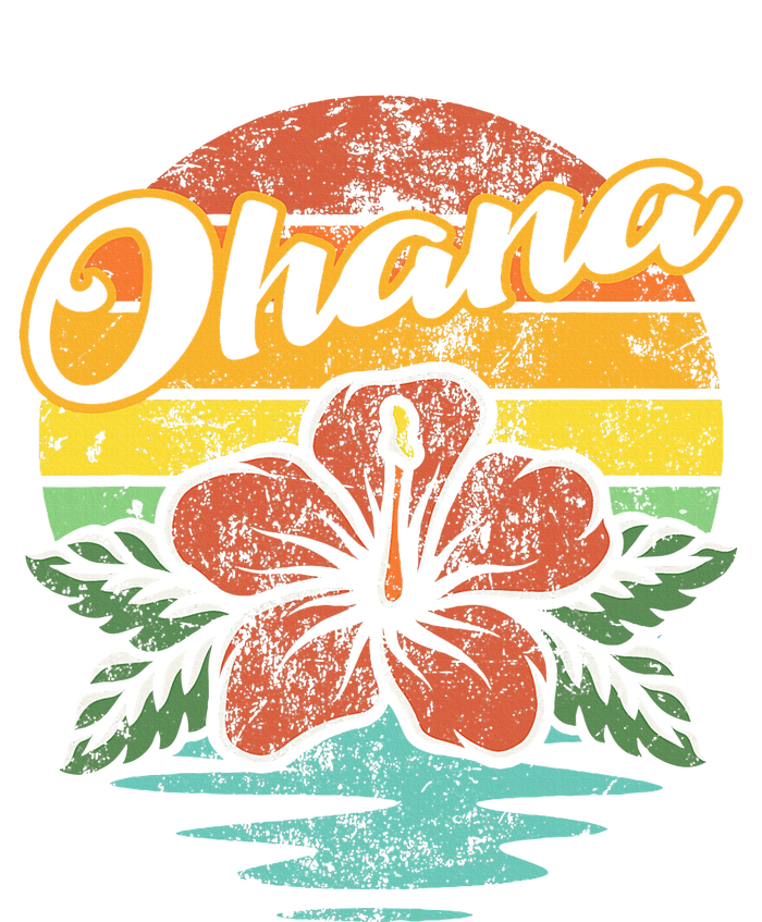 Ohana Hawaiian Family Vintage Retro Hawaii Hibiscus Flower T-Shirt