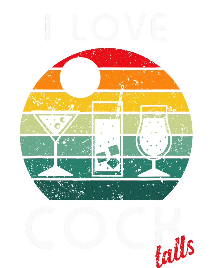 Retro I Love Cocktails Funny Adult Drinking Humor Pun T-Shirt