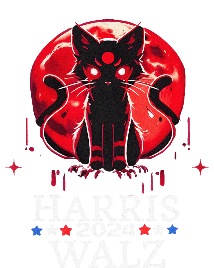 Kamala Harris Walz Childless Cat Lady Horror Cat Blood Moon Tank Top