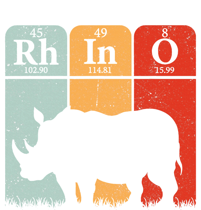 Hippo Chemistry Periodic Table Elements Rhinoceros Lover Women's Tri-Blend 3/4-Sleeve Raglan Shirt