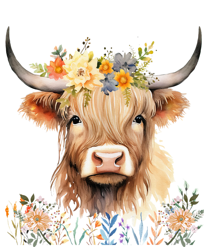 Cute Baby Highland Cow With Flowers Calf Animal Cow Women Short Acrylic Beanie