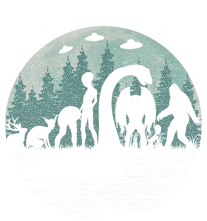 Bigfoot Loch Ness Monster With Mothman Aliens! Funny Cryptid Full Zip Hoodie