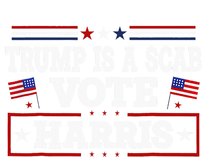 Trump Is A Scab Vote Harris Walz 2024 Kamala American Flag Tie-Dye Long Sleeve Shirt