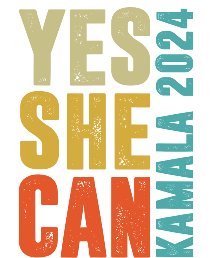 Yes She Can Kamala 2024 Retro Colors T-Shirt