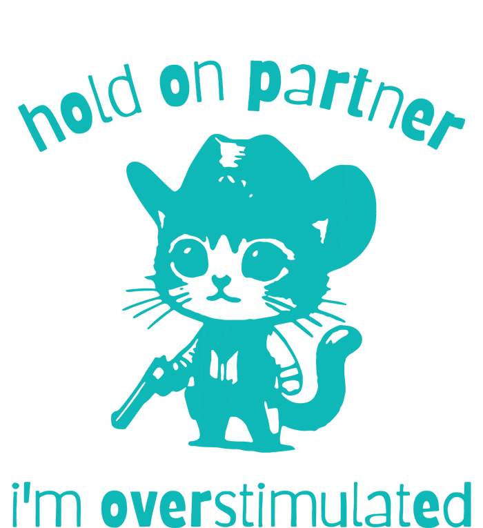 Hold On Partner Im Overstimulated Cat Kids Hoodie