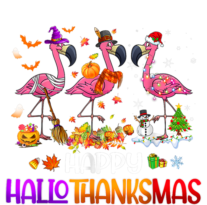 Flamingo Halloween Merry Christmas Happy Hallothanksmas Women's T-Shirt