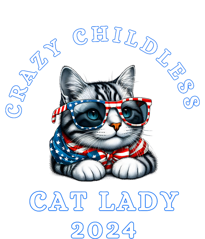 Funny Childless Crazy Cat Lady 2024 Crazy Cat Lady Funny Tie-Dye T-Shirt