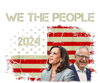 Kamala Harris Tim Waltz 2024 We The People American Flag Womens Funnel Neck Pullover Hood