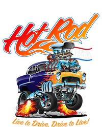 Hotrod Usa Classic Muscle Car Cartoon Race Car Funny Car Striped Beanie with Solid Band