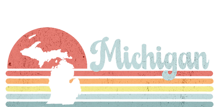 Michigan Retro Sunset Vacation Souvenir State Silhouette Doggie Tank