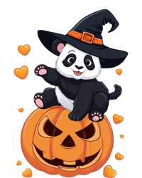 Panda On Pumpkin Witch Hat Pumpkin Face Halloween Panda Large Microfiber Waffle Golf Towel