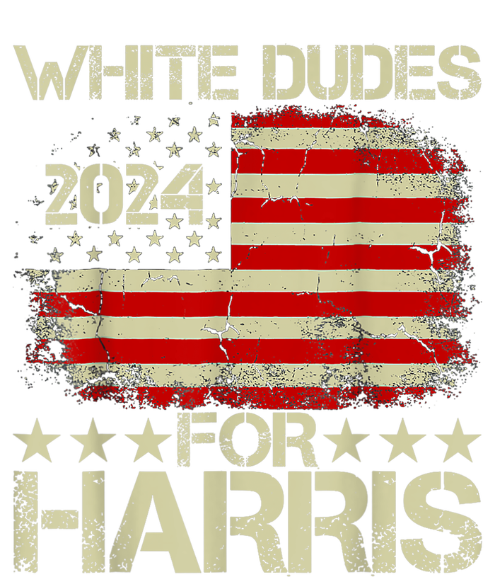 White Dudes For Kamala Harris 2024 President Election Retro Ceramic Star Ornament