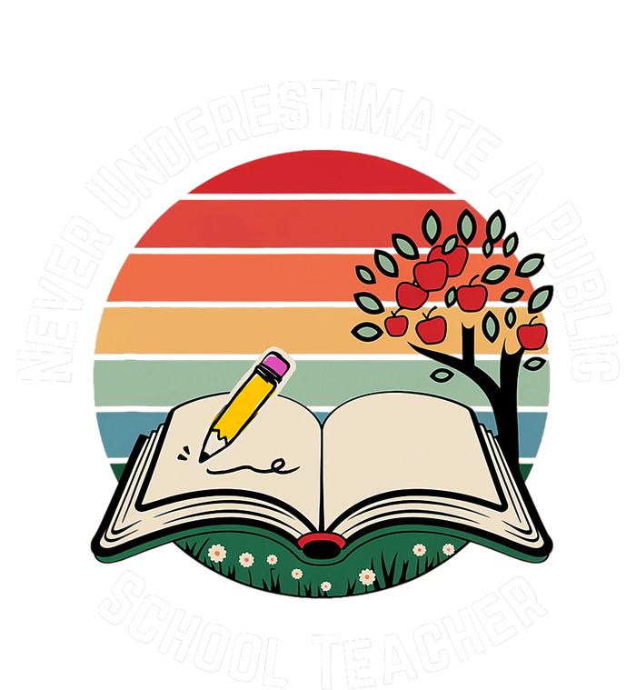 Never Underestimate A Public School Teacher Retro Vintage T-Shirt