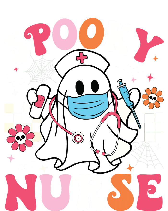 Spooky Nurse Ghost Halloween Cute Groovy Nursing Halloween Toddler Sweatshirt