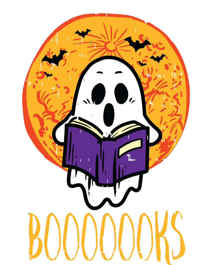 Boooks Moon Ghost Reading Halloween Bookworm Librarian Book Long Sleeve Pajama Set