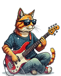 Funny Cat Wearing Sunglasses Playing Bass Guitar Cat Owner Ceramic Tree Ornament