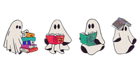 Funny Ghost Book Reading Halloween Books Lover Teacher T-Shirt