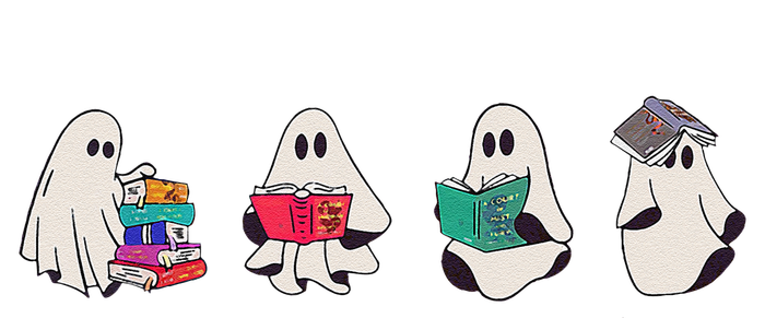 Funny Ghost Book Reading Halloween Books Lover Teacher T-Shirt