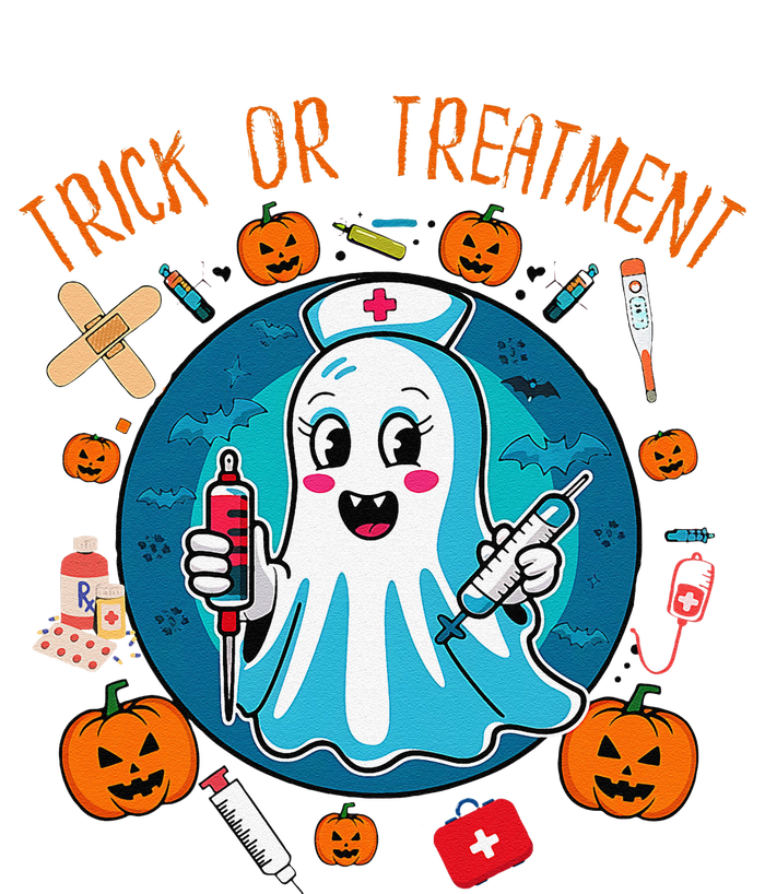 Funny Ghost Nurse Doctor Halloween Trick Or Treat Treatment T-Shirt