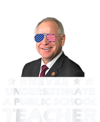 Never Underestimate A Public School Teacher Tim Walz 2024 Valucap Bio-Washed Visor