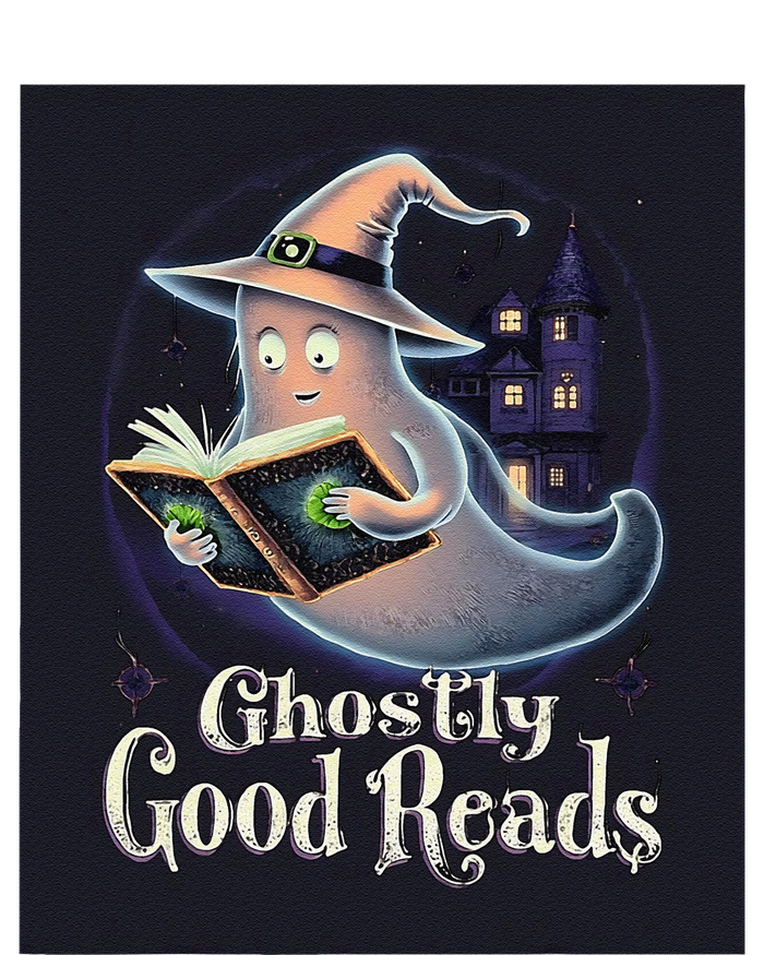 Halloween Ghost Reading Book Spooky Teacher Humor Tall Long Sleeve T-Shirt