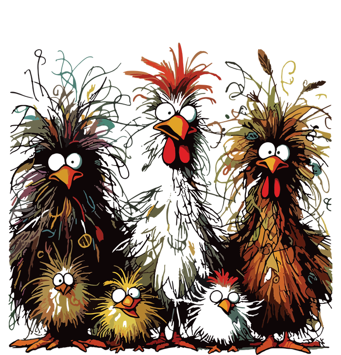 Eagerlys Colorful Funny Chicken Art T-Shirt