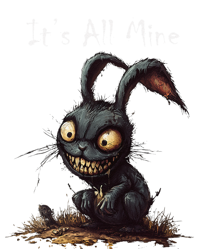 ItS All Mine Sinister Bunny Creepy Halloween Horror Yupoong Adult 5-Panel Trucker Hat