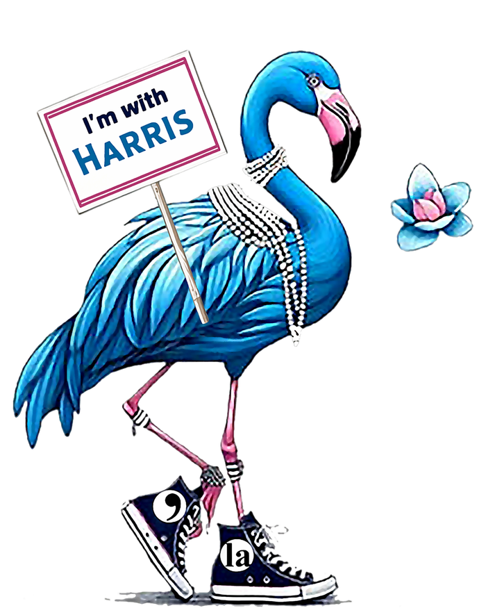 Retro Flamingo Chucks And Pearls Comma La Kamala Harris 2024 Long Sleeve Shirt