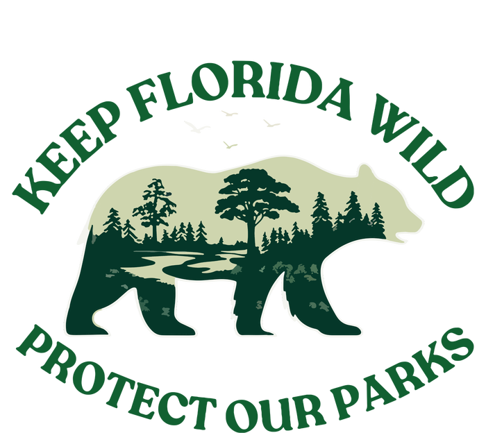 Keep Florida Wild Protect Our Parks Wildlife Graphic Ladies Long Sleeve Shirt