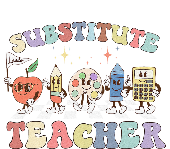 Retro Substitute Teacher Team Substitute Squad Cooling Performance Crew T-Shirt