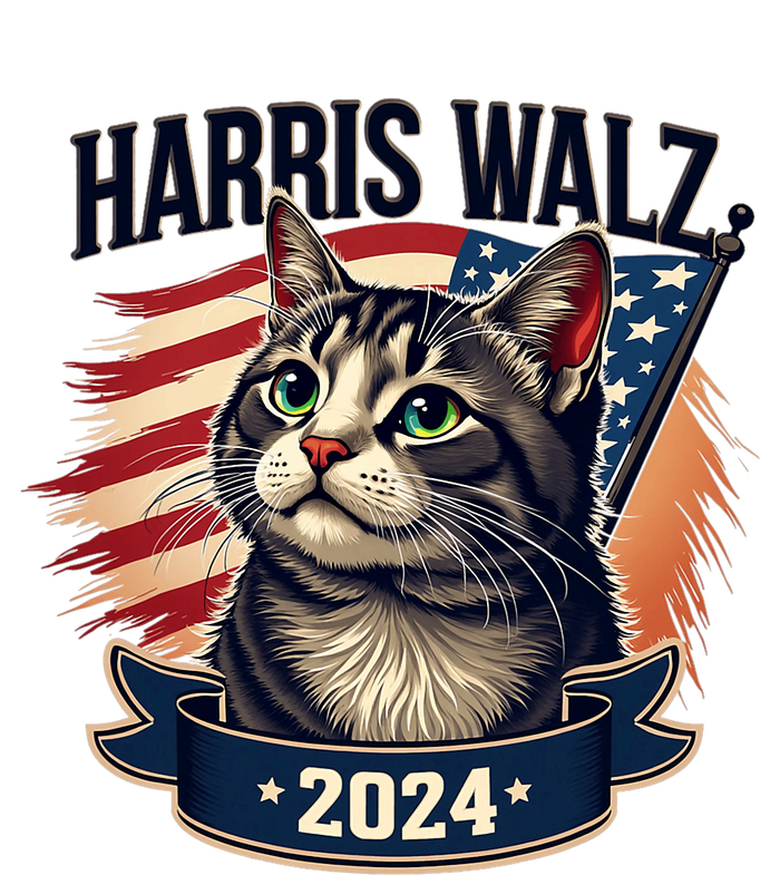 Harris Walz 2024 Funny Cat Kamala Harris Tim Walz Waltz T-Shirt