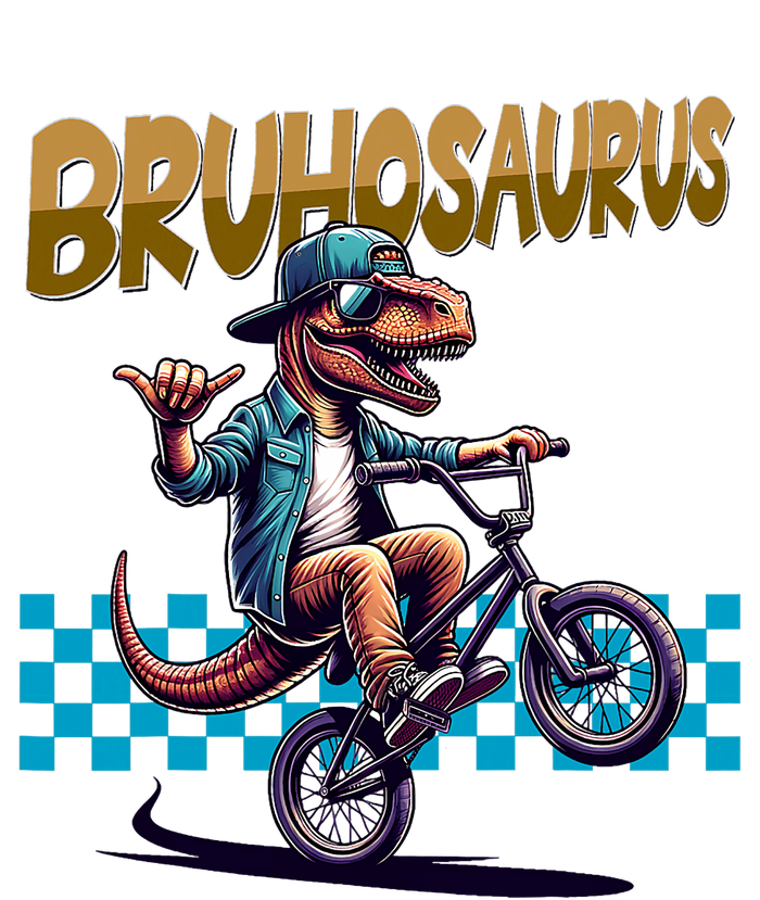 Bruhosaurus Trex Dinosaur Riding Bmx Bike Cropped Pullover Crew