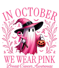 In October We Wear Breast Cancer Awareness Halloween Womens Cotton Relaxed Long Sleeve T-Shirt