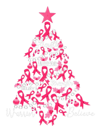 Breast Cancer Christmas Tree Ribbon Fight Awareness Long Sleeve Pajama Set