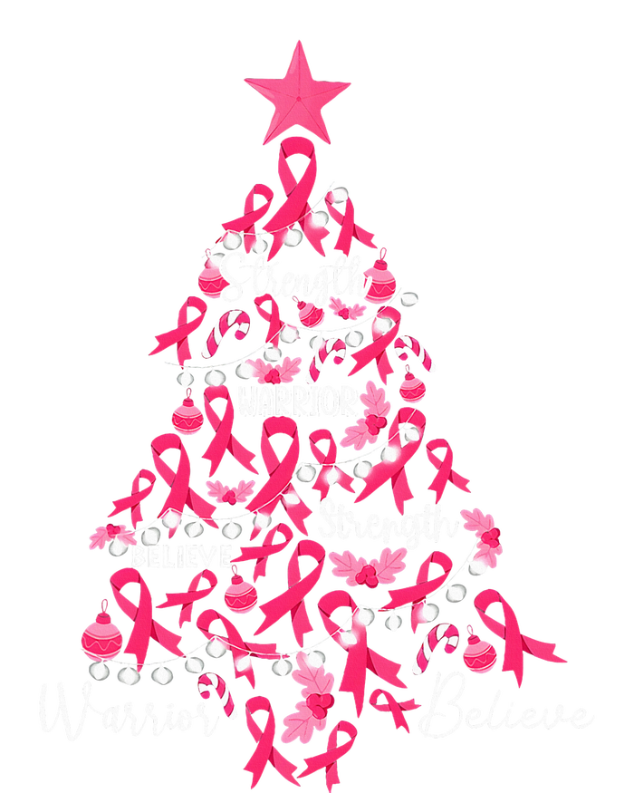 Breast Cancer Christmas Tree Ribbon Fight Awareness Long Sleeve Pajama Set