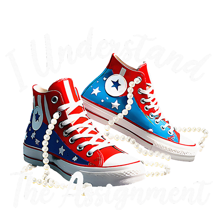 I Understand The Assignment Chucks And Pearls Election 2024 Women's Long Sleeve Flannel Pajama Set 