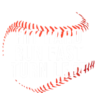 Funny Baseball Player & Fan Hit Hard Run Fast Turn Left Gift Kids Hoodie