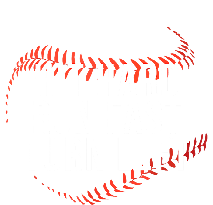 Funny Baseball Player & Fan Hit Hard Run Fast Turn Left Gift Kids Hoodie