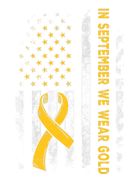 In September We Wear Gold Us Flag Childhood Cancer Awareness Women's Perfect Tri Tunic Long Sleeve Shirt