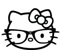 Black And White Cute Kitten Nerd Glasses Button